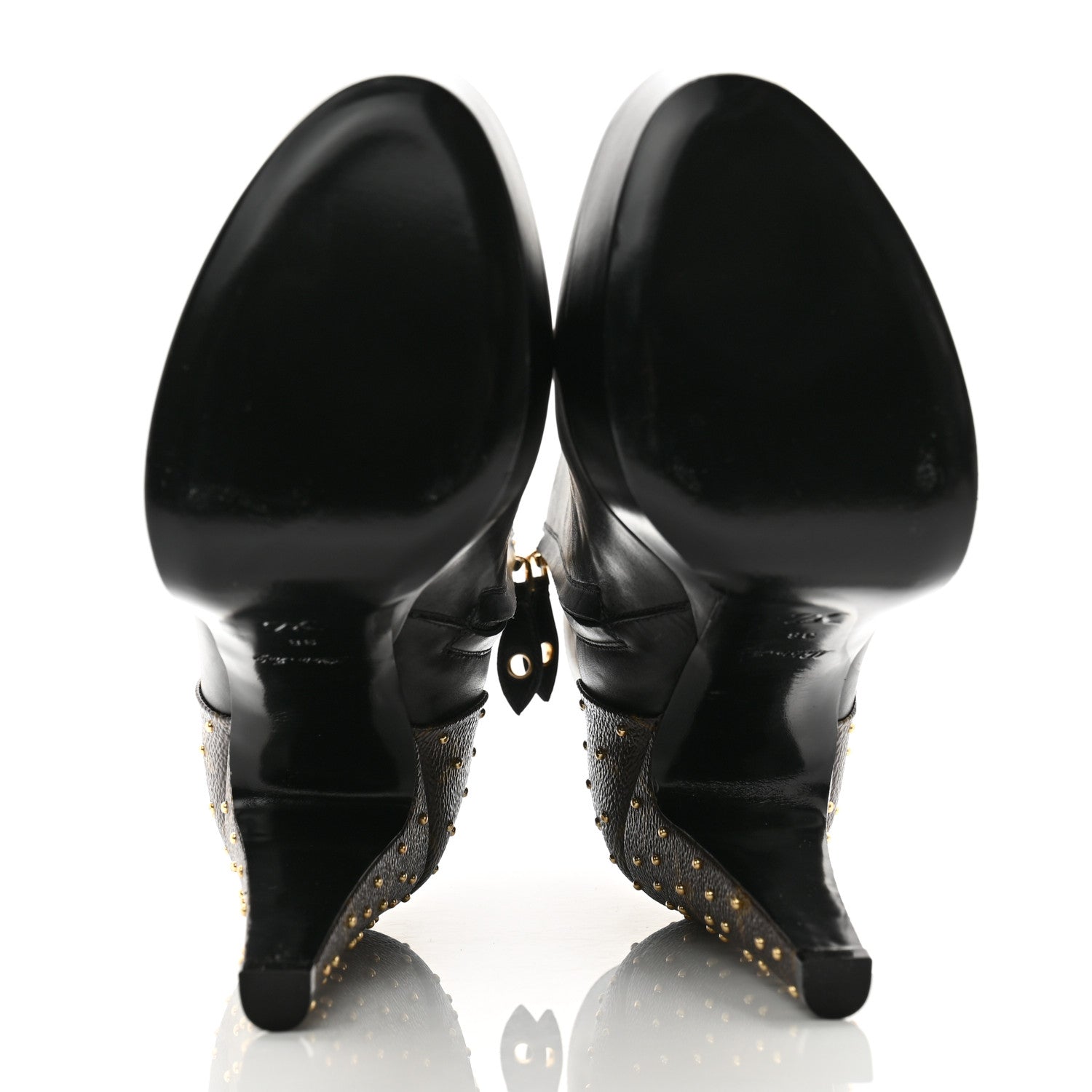 Louis Vuitton Calfskin Monogram Afterglow Platform Ankle Boots 38 Black 5 of 11