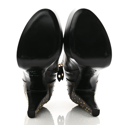 Louis Vuitton Calfskin Monogram Afterglow Platform Ankle Boots 38 Black 5 of 11