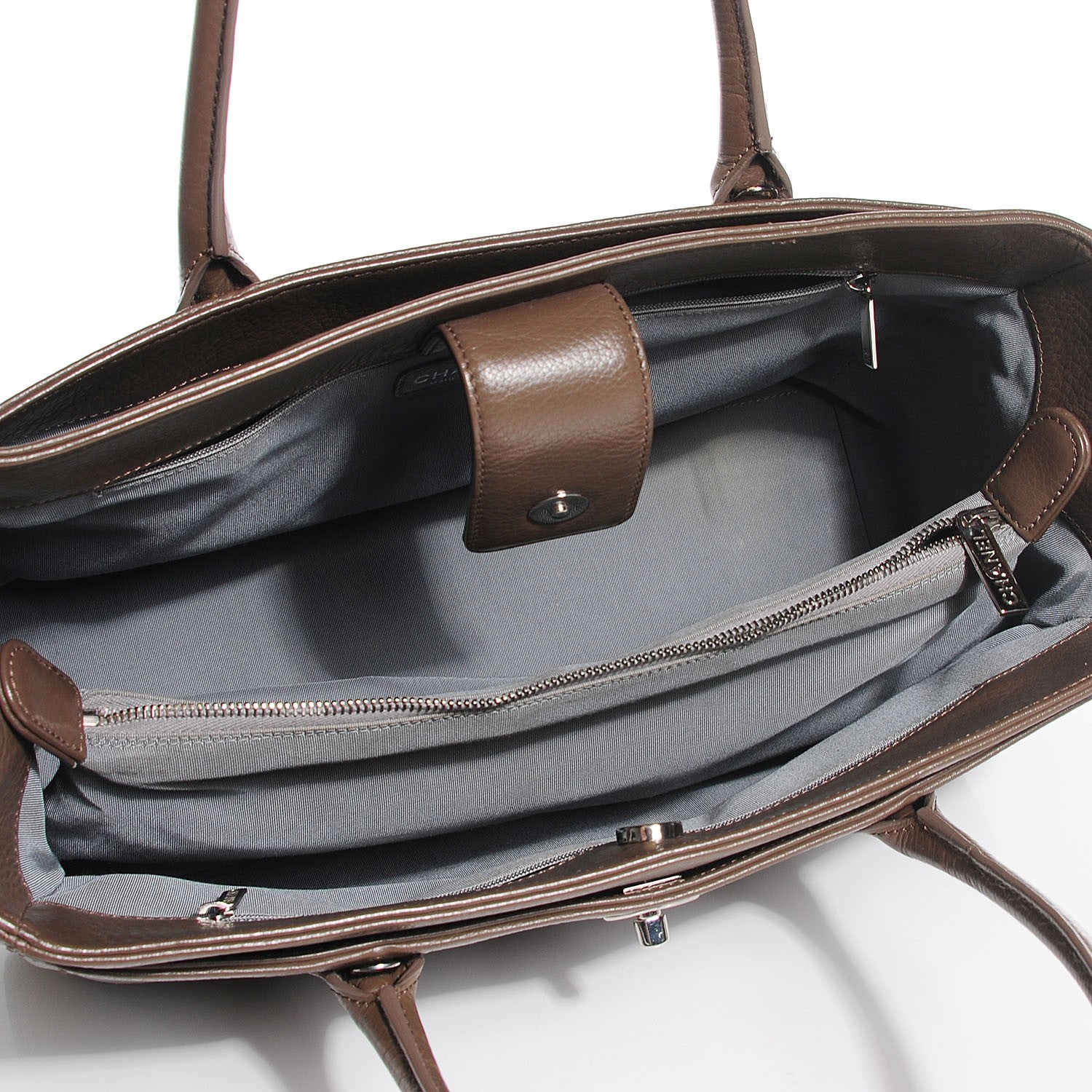 Chanel Deerskin Cerf Executive Shopper Tote Brown 5 of 7