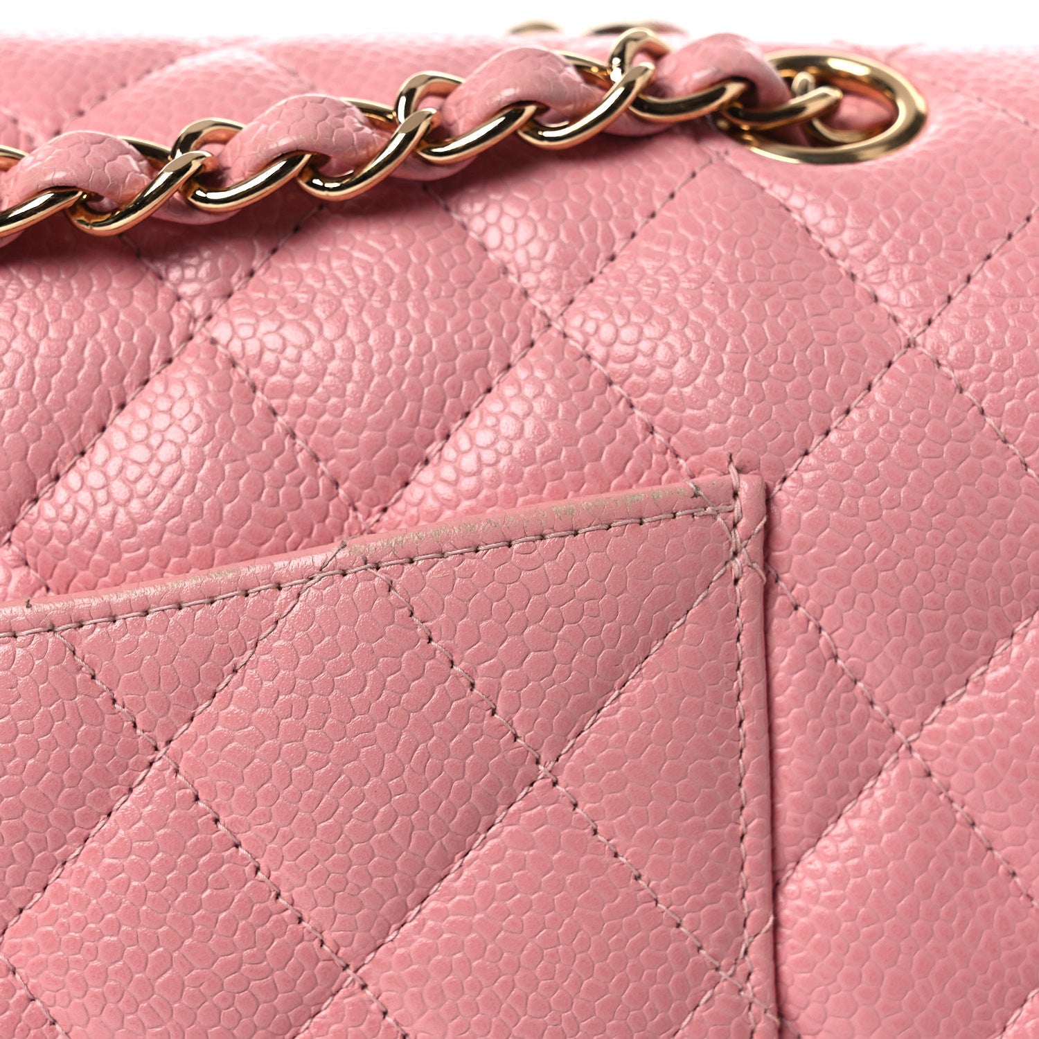 Chanel Caviar Quilted Medium Double Flap Pink 11 of 15
