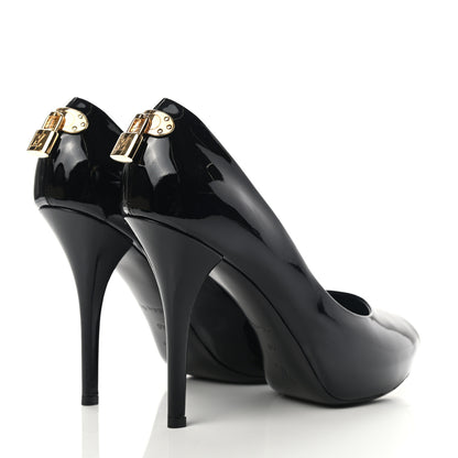 Louis Vuitton Patent Oh Really Peep Toe Pumps 40 Black 4 of 12