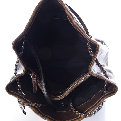 Chanel Iridescent Caviar Quilted Tall Chic Shopping Tote Dark Gold 5 of 12