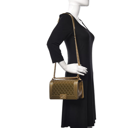 Chanel Metallic Patent Calfskin Quilted Medium Boy Flap Gold 2 of 10