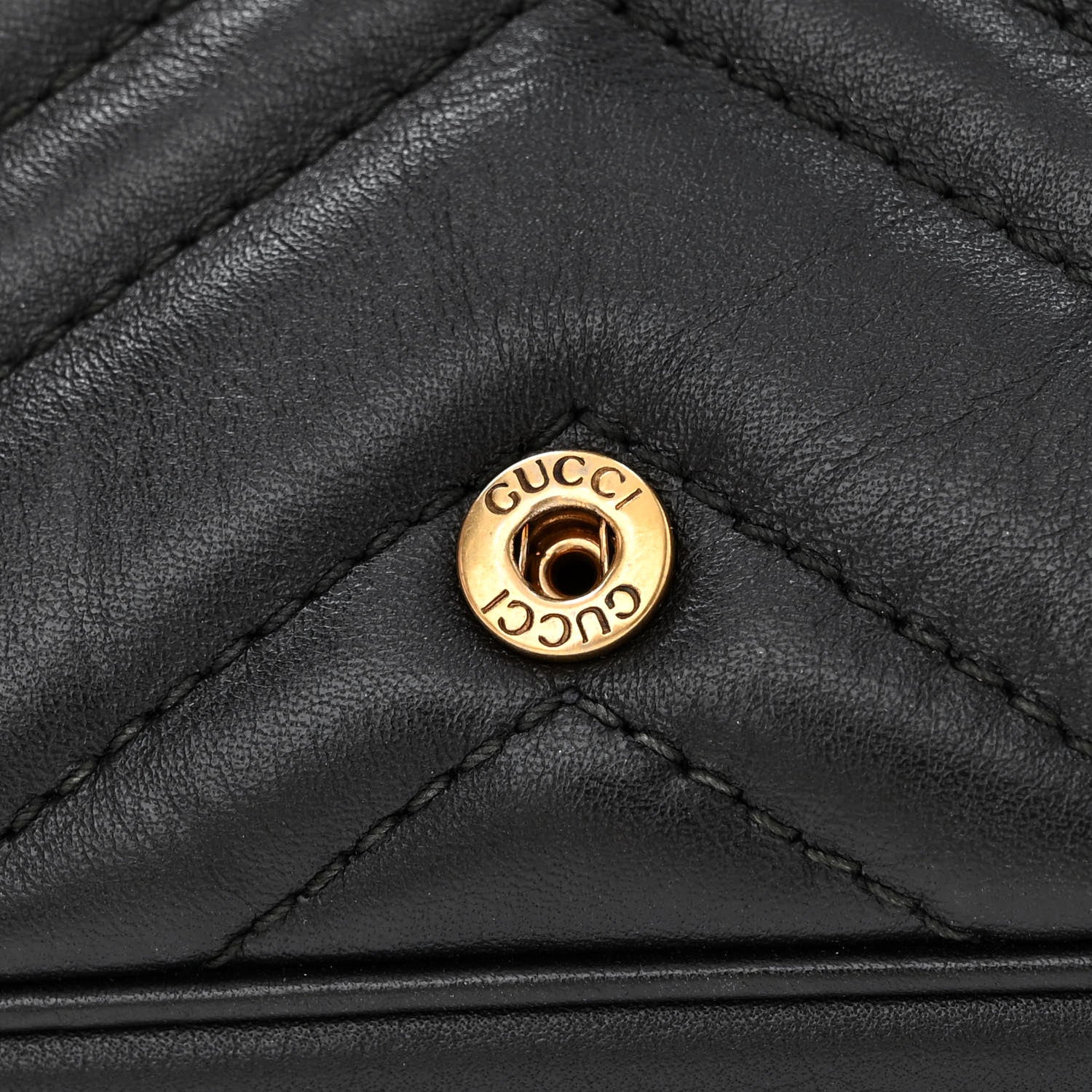 Gucci Calfskin Matelasse Super Mini GG Marmont Shoulder Bag Black 9 of 12