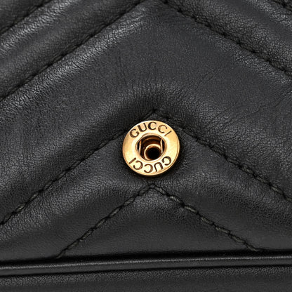 Gucci Calfskin Matelasse Super Mini GG Marmont Shoulder Bag Black 9 of 12