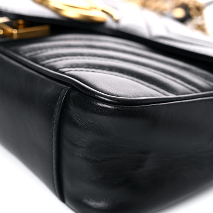 Gucci Calfskin Matelasse Small GG Marmont Shoulder Bag Black 8 of 18