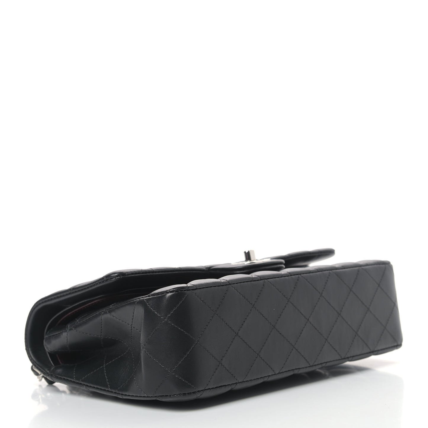 Lambskin Quilted Medium Double Flap Black