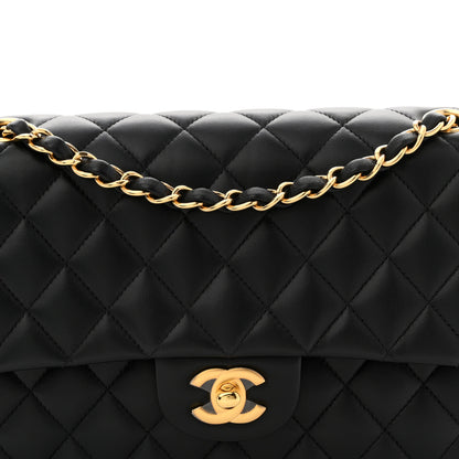 Chanel Lambskin Quilted Medium Double Flap Black 8 of 10