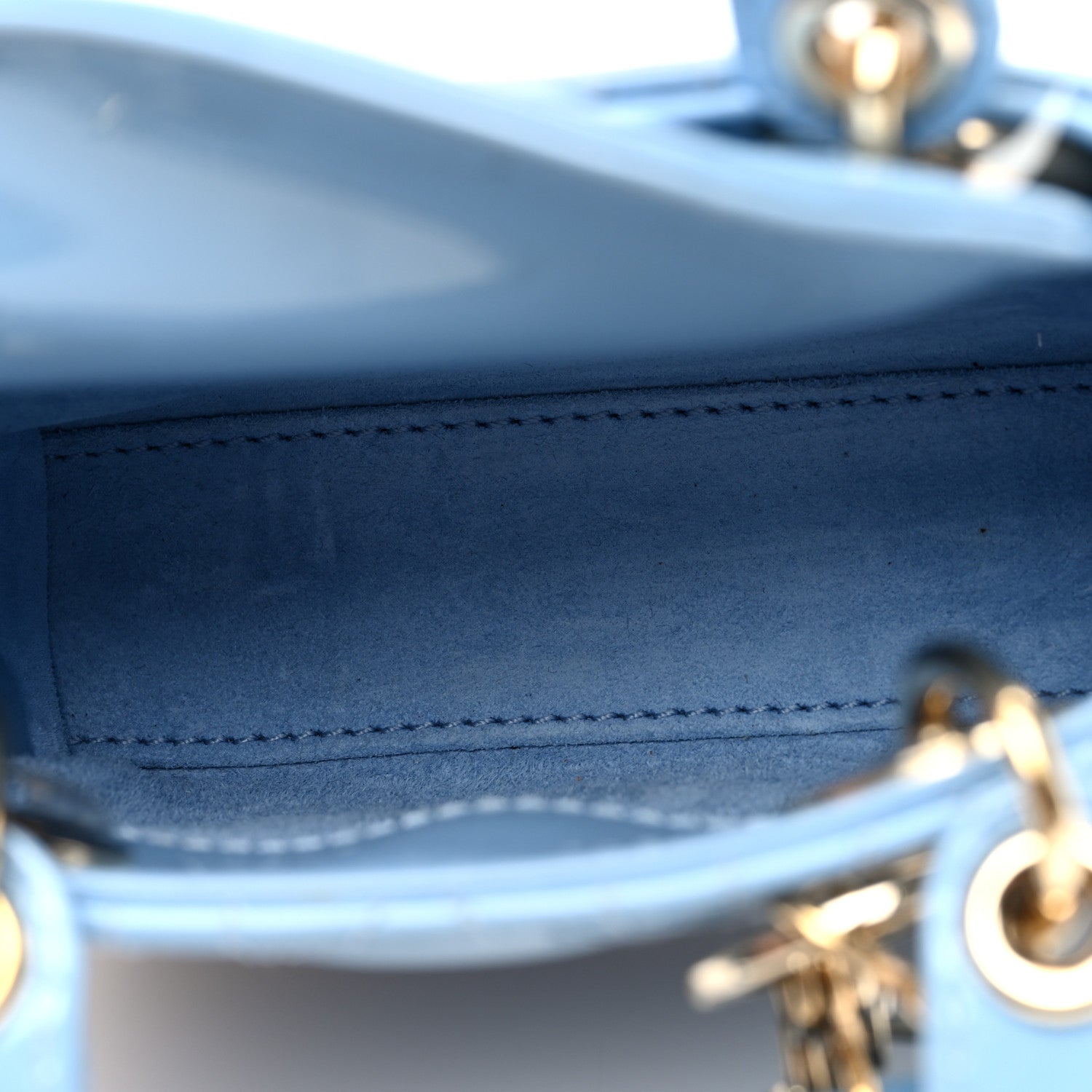 Christian Dior Patent Cannage Micro Lady Dior Cornflower Blue 5 of 9