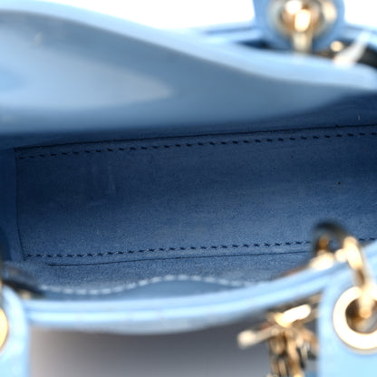 Christian Dior Patent Cannage Micro Lady Dior Cornflower Blue 5 of 9