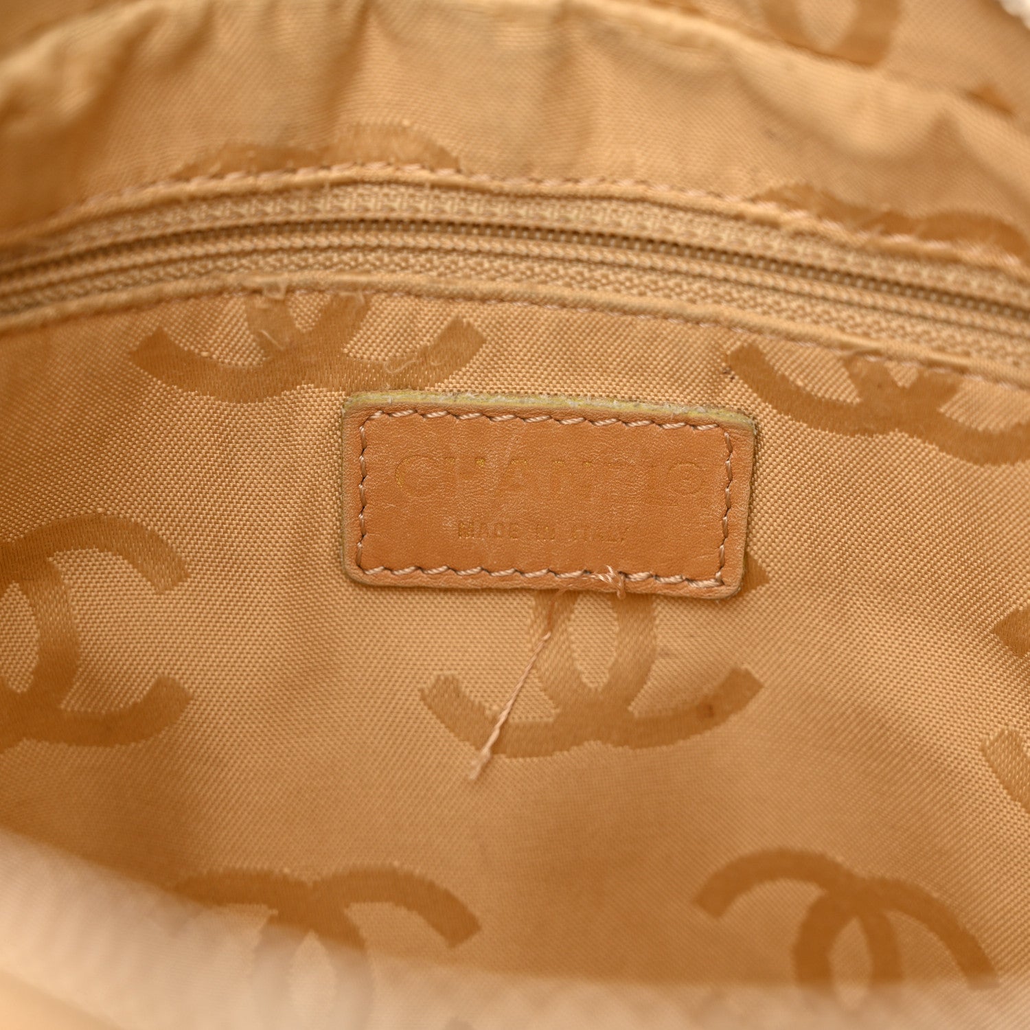 Chanel Caviar CC Wood Chain Hobo Beige 6 of 14