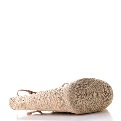 Loewe Calfskin Raffia Small Anagram Basket Tote Bag Natural Tan 3 of 4