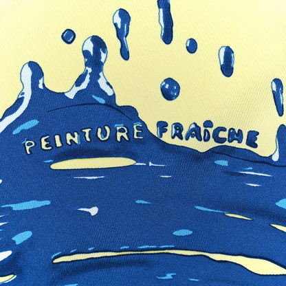 Hermes Silk Peinture Fraiche Scarf 45 Jaune Soufre Bleu 5 of 5
