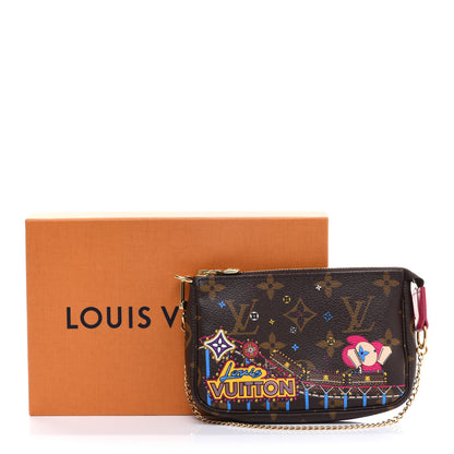 Louis Vuitton Monogram 2020 Christmas Animation Roller Coaster Mini Pochette Accessories Pivoine 9 of 9
