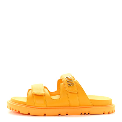 Christian Dior Lambskin Dioract 10mm Slide Sandals 40 Amber Yellow 1 of 11
