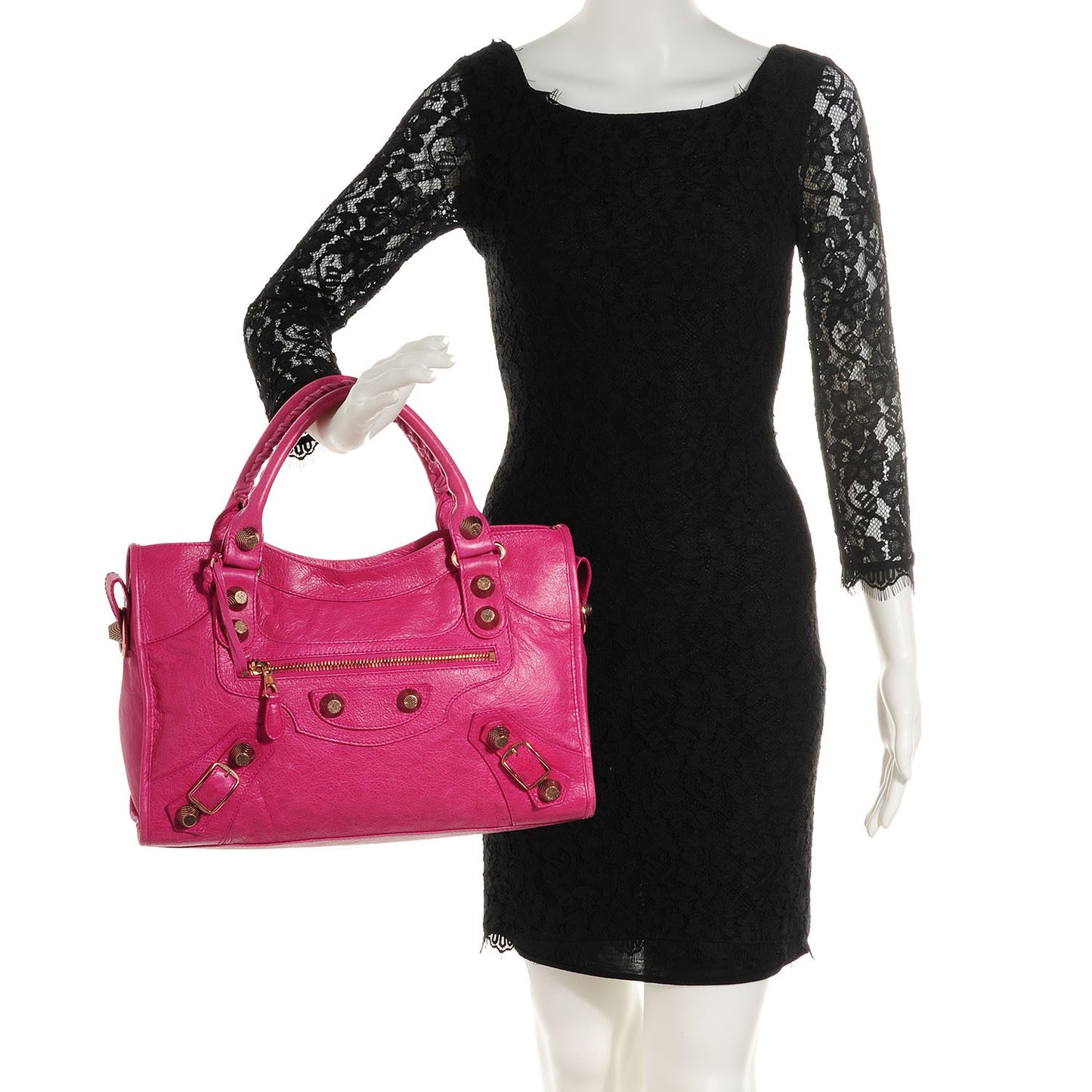 Agneau Giant 21 Rose Gold Hardware City Cyclamen Fucsia
