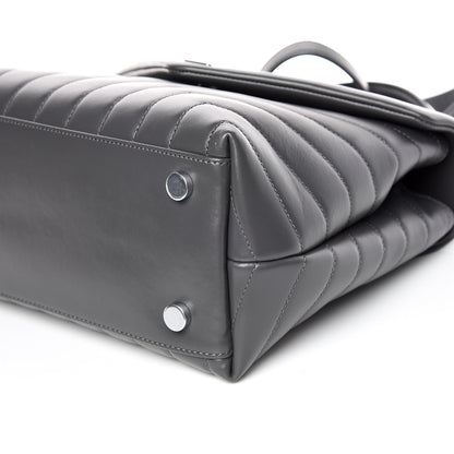 Saint Laurent Calfskin Y Quilted Monogram Medium Loulou Satchel Kaki Fonce 7 of 10