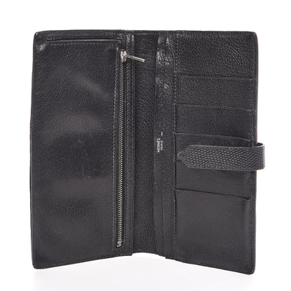 Hermes Lizard Bearn Gusset Wallet Black 5 of 14
