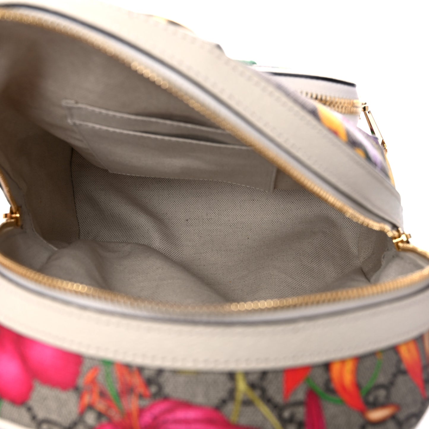 GG Supreme Monogram Flora Web Small Ophidia Day Backpack White