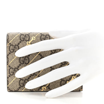 Gucci GG Supreme Monogram Calfskin Horsebit Print Card Case Beige Ebony Light Pink 2 of 8