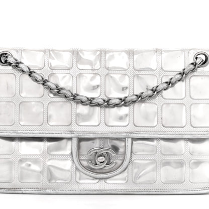Chanel Vinyl Large Ice Cube Flap Silver 28 of 35