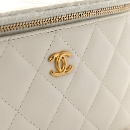 Chanel Lambskin Quilted Pearl Crush Small Vanity Case With Chain White 12 of 13