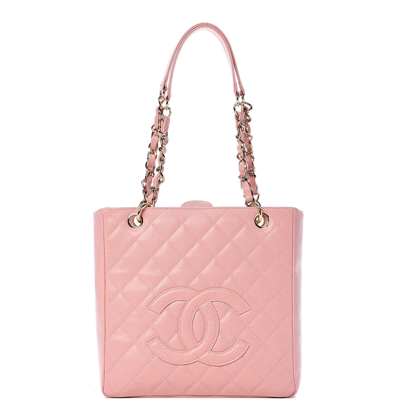 Caviar Quilted Petit Shopping Tote PST Pink