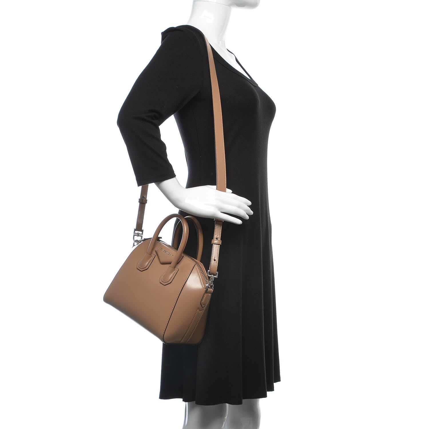Givenchy Shiny Lord Calfskin Mini Antigona Dark Beige 2 of 11