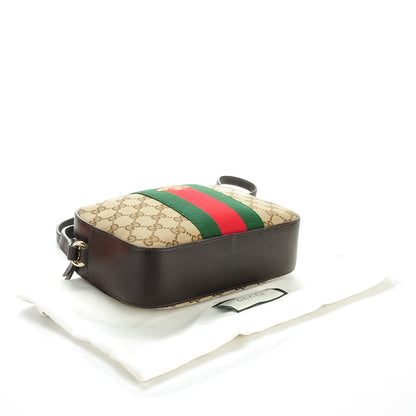 Gucci GG Supreme Monogram Web Small Webby Bee Shoulder Bag Dark Brown 4 of 7
