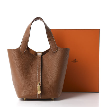 Hermes Taurillon Clemence Picotin Lock 18 PM Gold 11 of 11