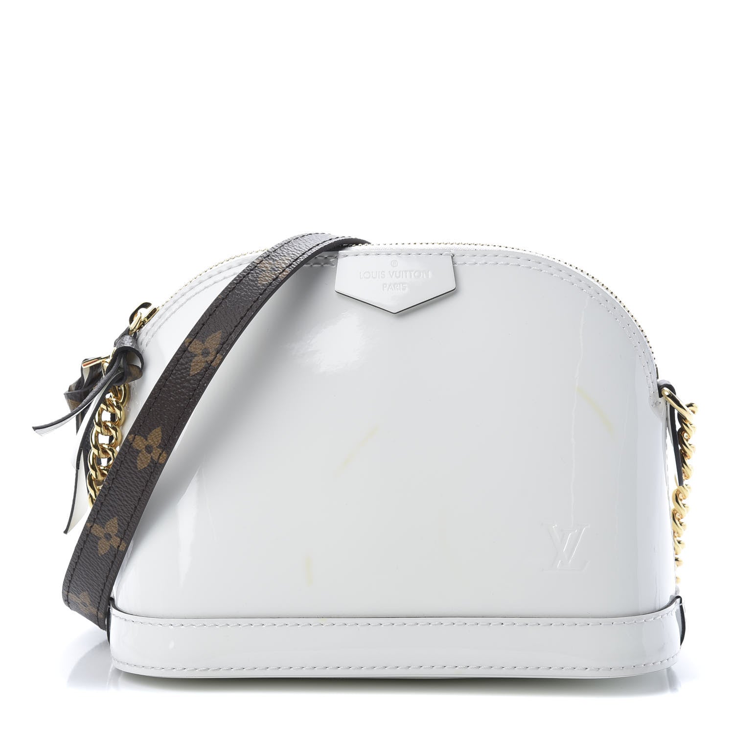 Louis Vuitton Patent Monogram Alma Mini Snow 1 of 15