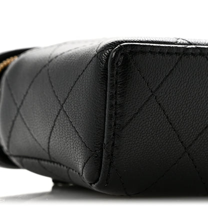 Chanel Goatskin Quilted Top Handle Slim Vanity With Chain Black 9 of 11
