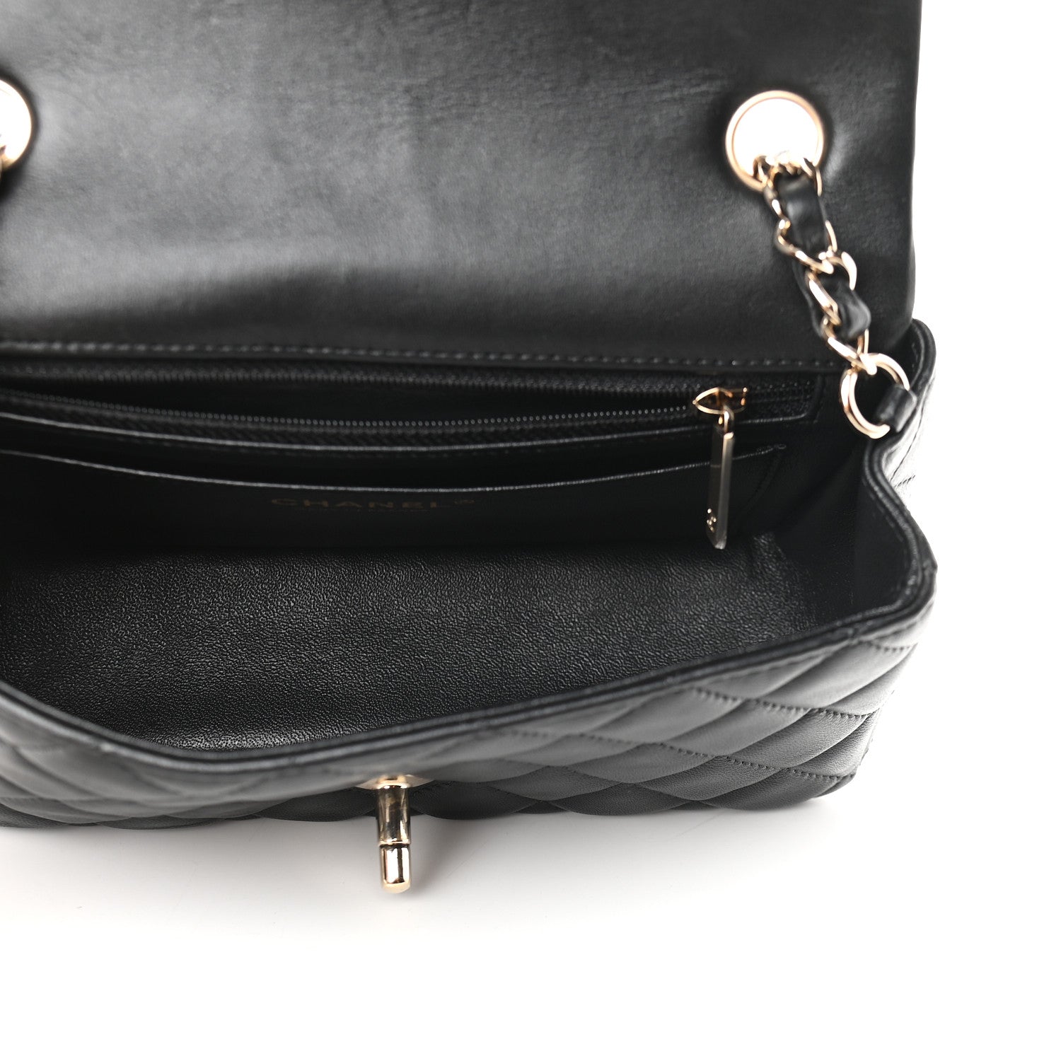 Chanel Lambskin Quilted Mini Rectangular Flap Black 5 of 10