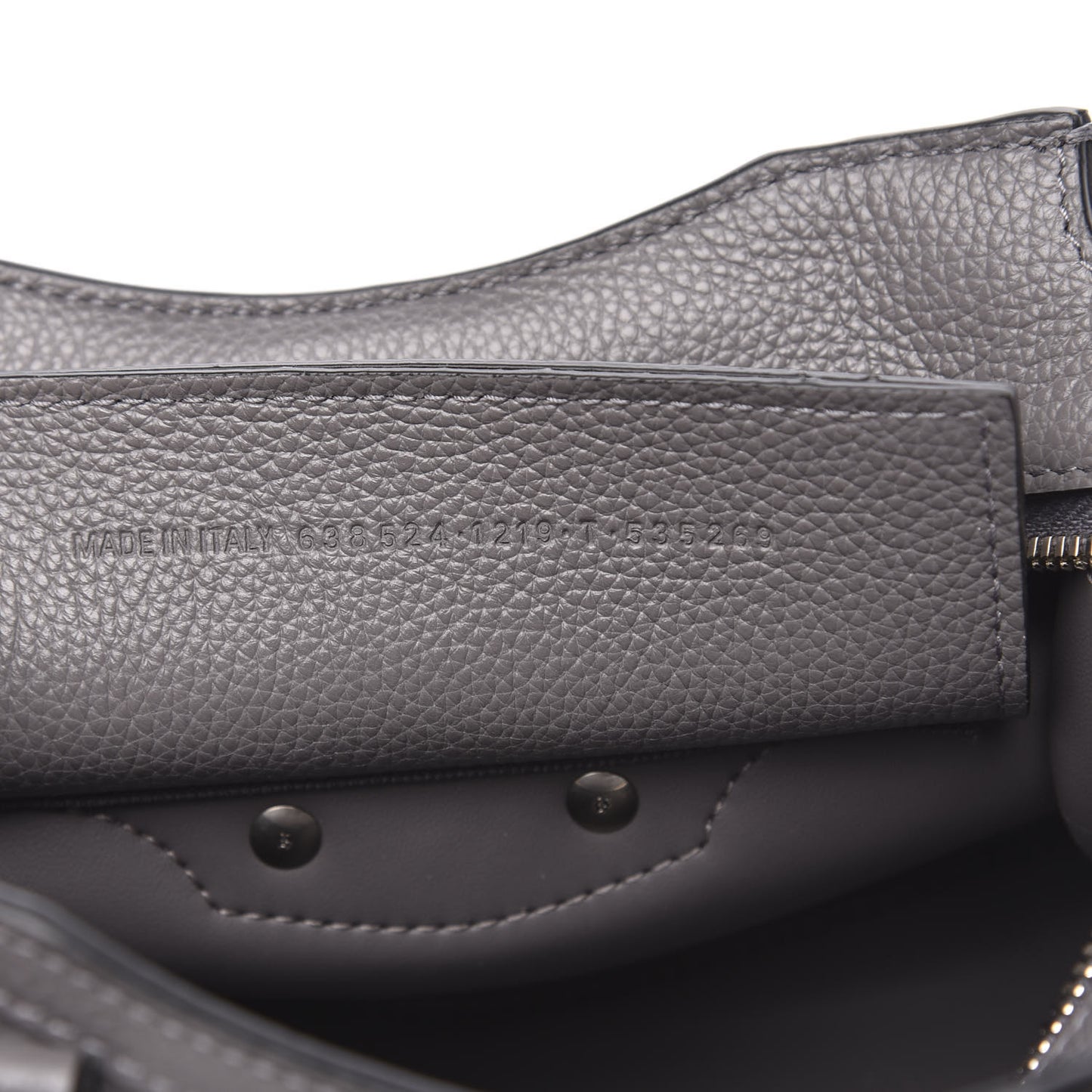 Grained Calfskin Neo Classic Silver Hardware Mini City Dark Grey