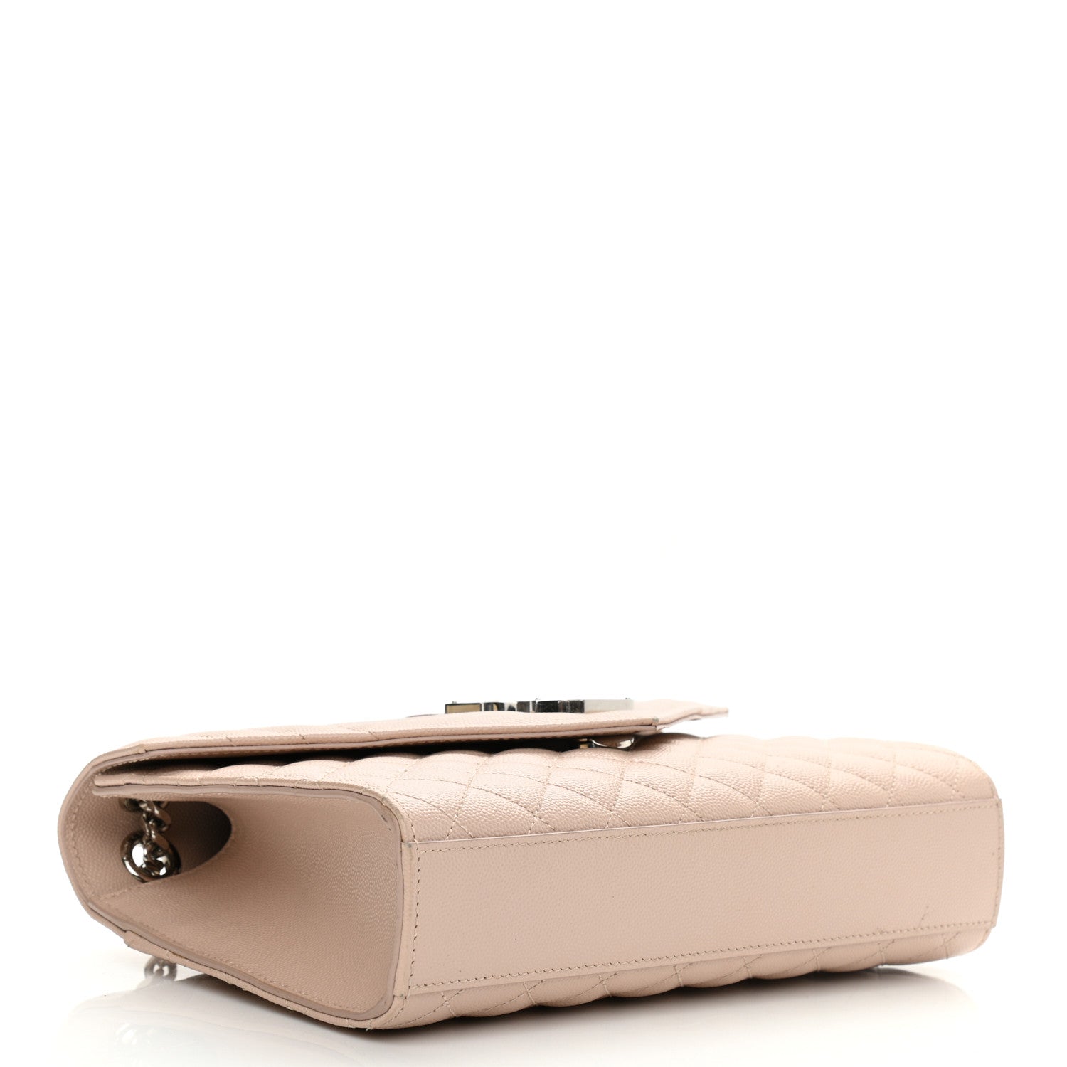 Saint Laurent Grain De Poudre Textured Mixed Matelasse Medium Triquilt Monogram Satchel Marble Pink 4 of 15