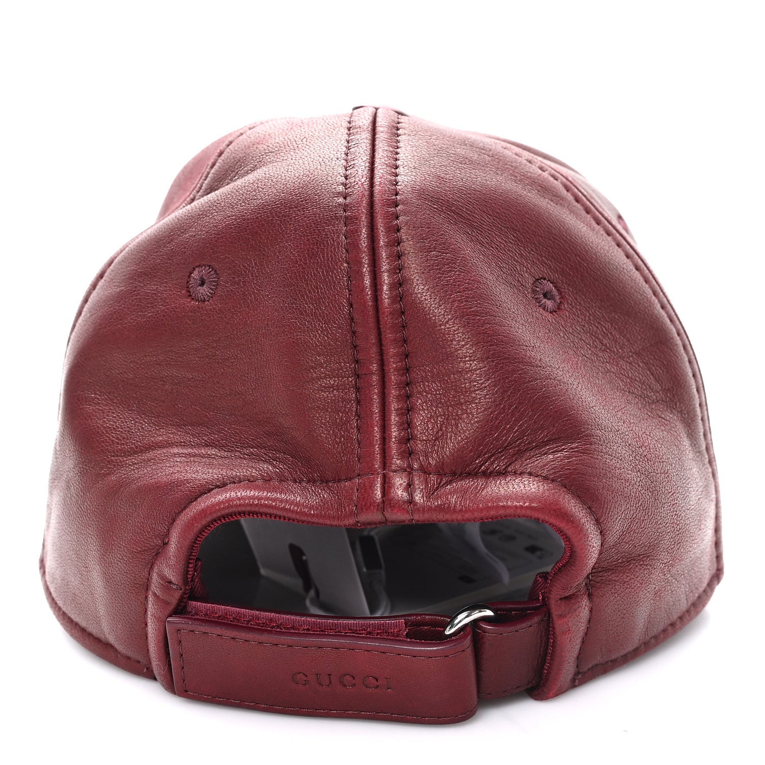 Gucci Calfskin Interlocking G Baseball Hat S Bordeaux 5 of 9