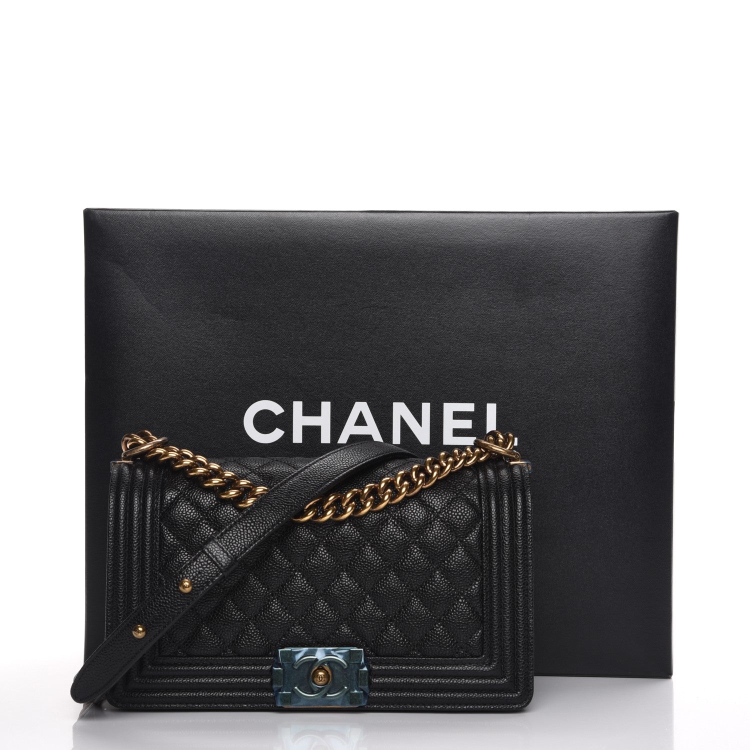 Chanel Caviar Quilted Medium Boy Flap Black 8 of 8