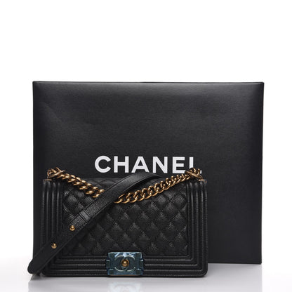 Chanel Caviar Quilted Medium Boy Flap Black 8 of 8