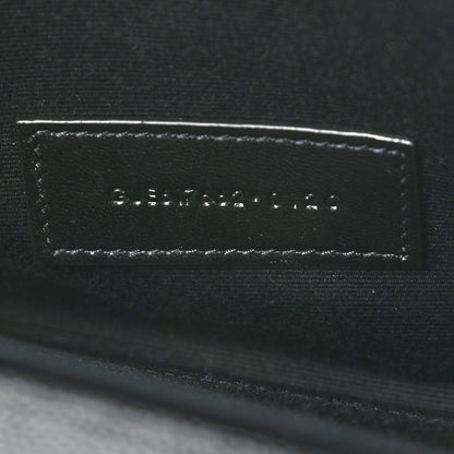 Saint Laurent Grain De Poudre Matelasse Chevron Monogram Envelope Clutch Black 7 of 7