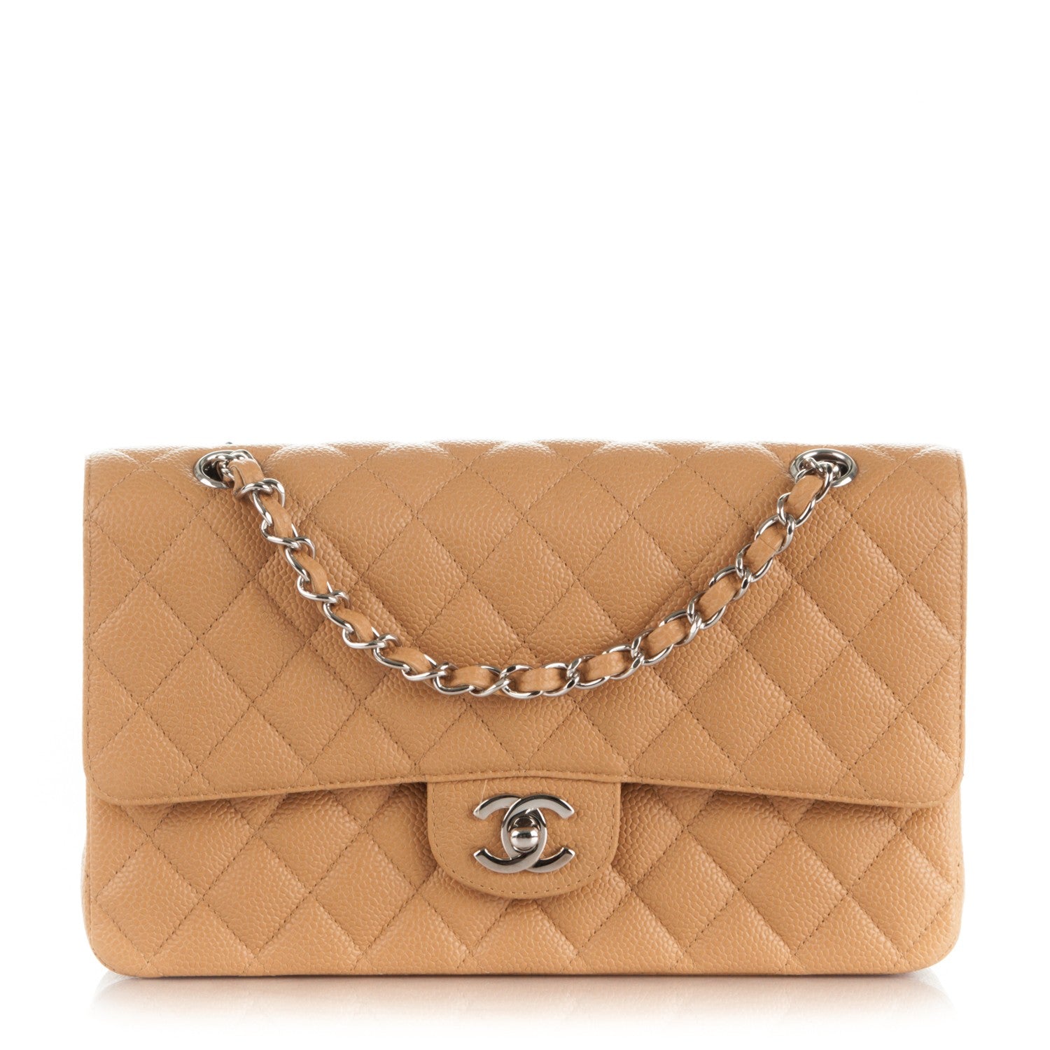 Chanel Caviar Quilted Medium Double Flap Beige 1 of 10