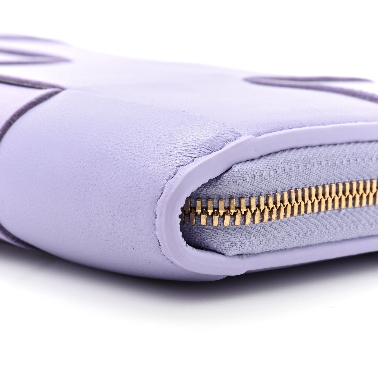 Shiny Calfskin Intreccio Wallet Wisteria