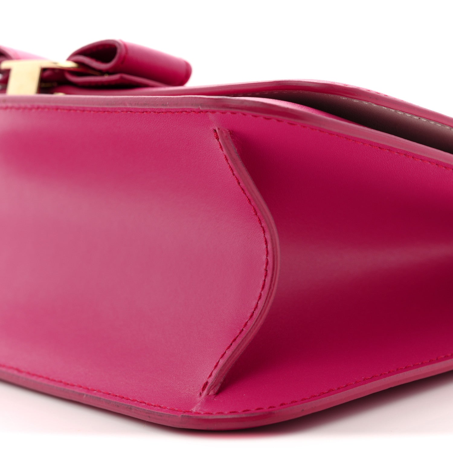 Salvatore Ferragamo Smooth Calfskin Vara Bow Chain Flap Crossbody Begonia 10 of 11