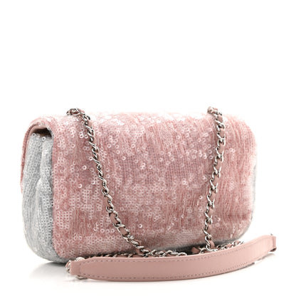 Chanel Sequin Mini Waterfall Flap Pink Blue Yellow 3 of 11