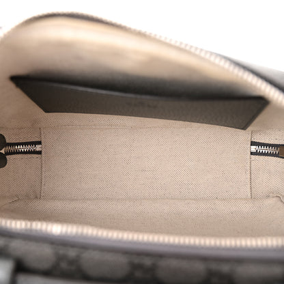 Gucci GG Supreme Monogram Textured Dollar Calfskin Small Ophidia Top Handle Shoulder Grey Black Graphite Grey 5 of 15