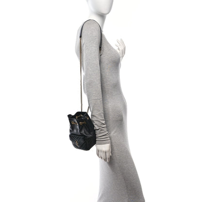 Saint Laurent Lambskin Matelasse Monogram Joe Nano Bucket Bag Black 2 of 13