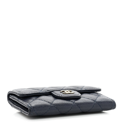 Chanel Caviar Quilted Flap Card Holder Wallet Navy 4 of 10