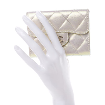 Chanel Iridescent Lambskin Quilted Flap Card Holder Ivory 2 of 9