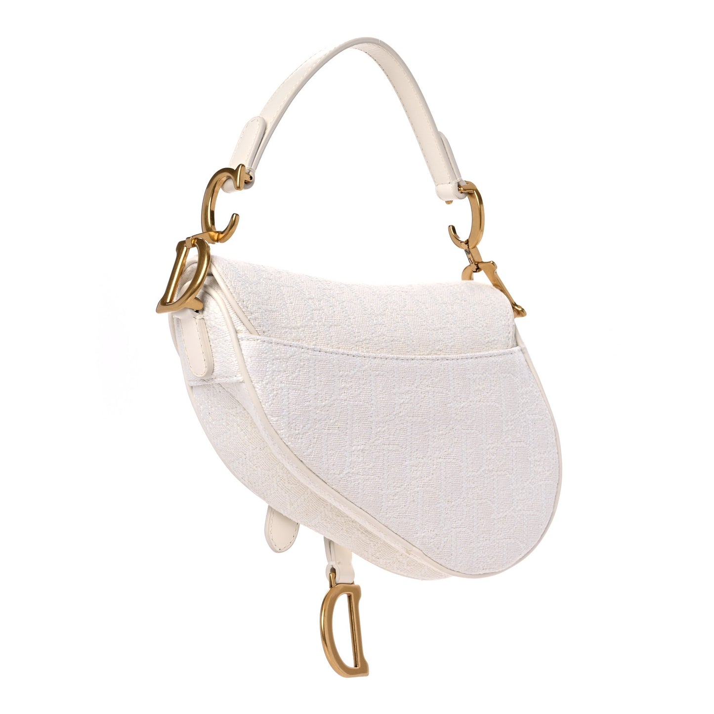 Oblique Mini Saddle Bag White