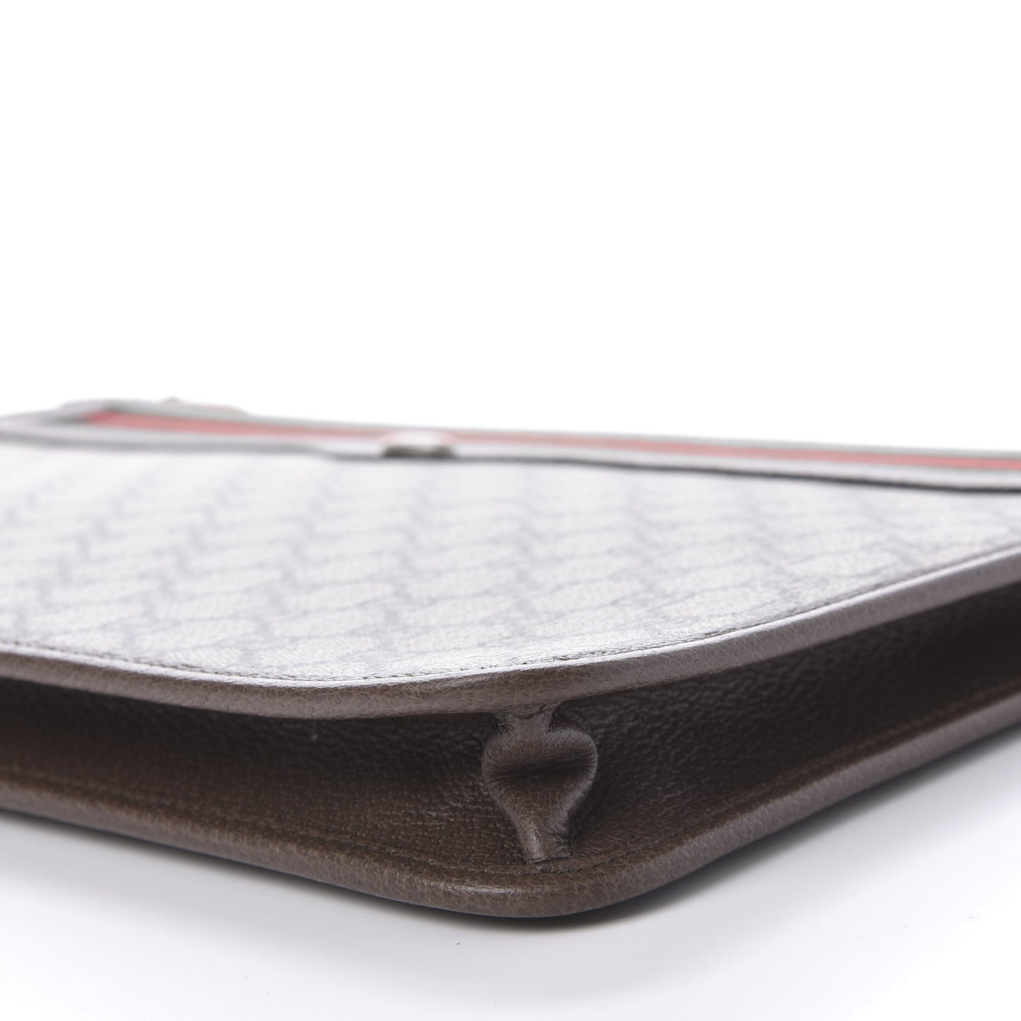 GG Supreme Monogram Textured Calfskin Web Ophidia Documents Holder Beige Ebony New Acero