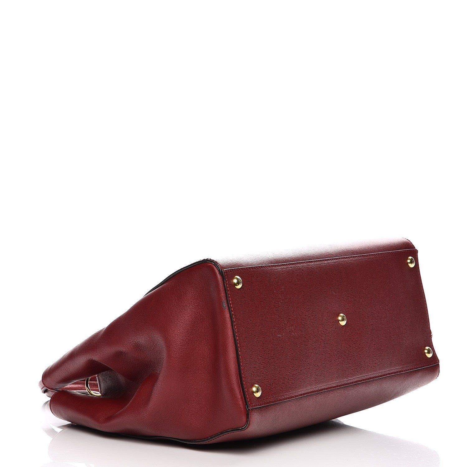 Fendi Vitello Elite Regular 2Jours Tote Rosso Scuro Ciliegia 4 of 16